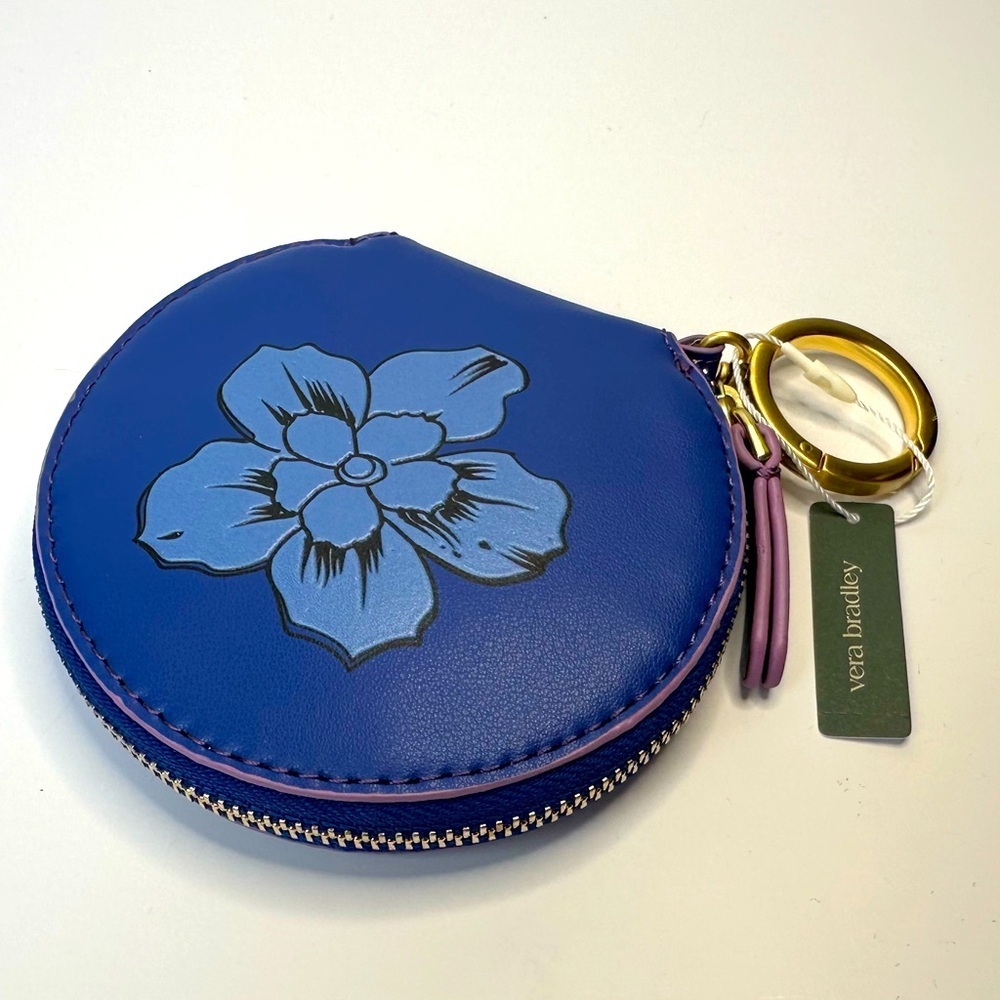 Vera Bradley ultramarine Round Zip Pouch NWT